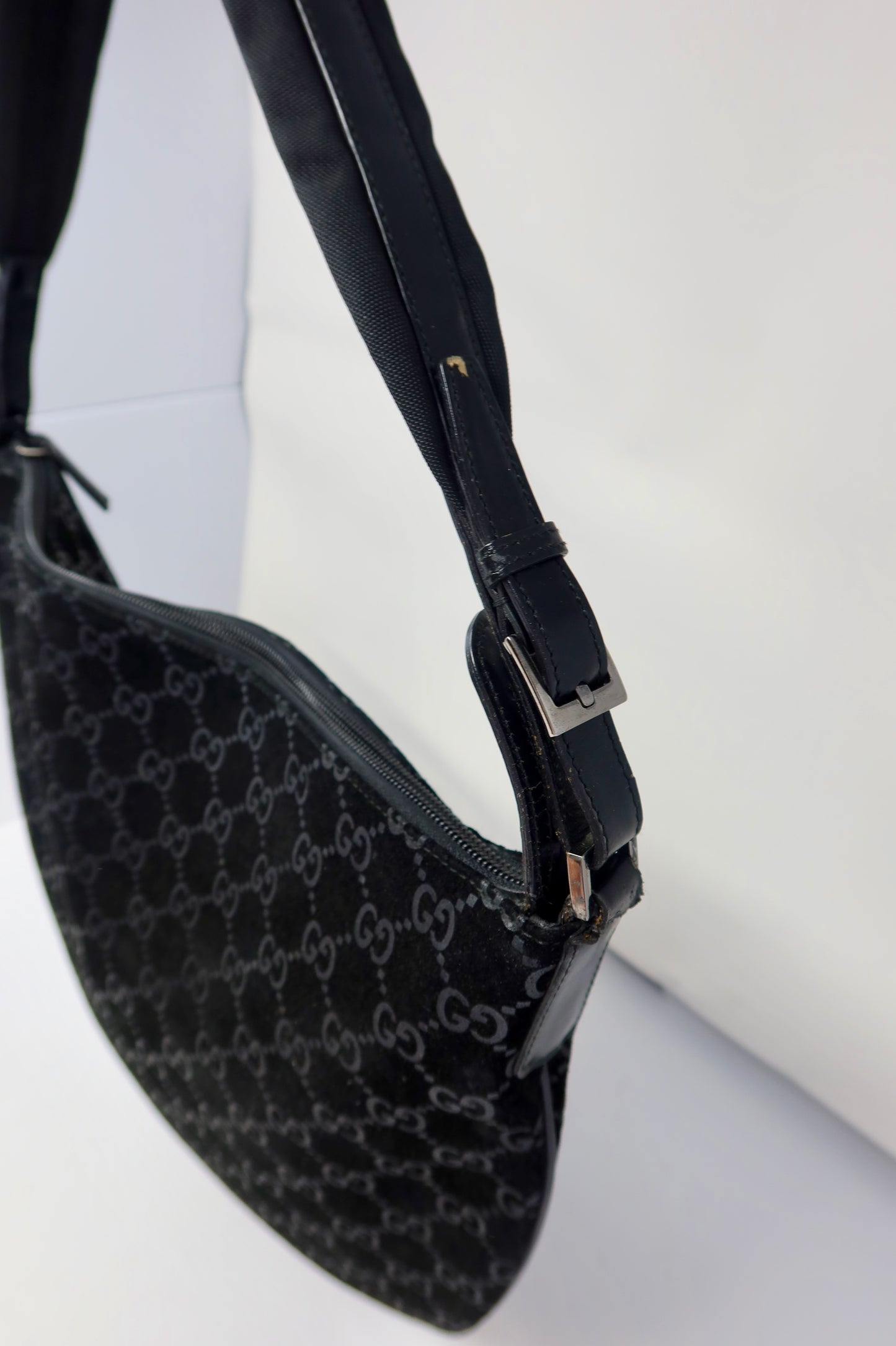 Gucci Velvet Black GG Suede
