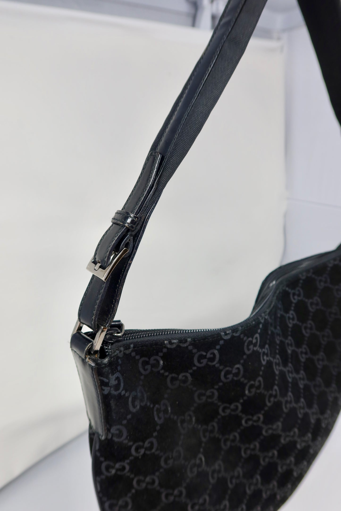 Gucci Velvet Black GG Suede