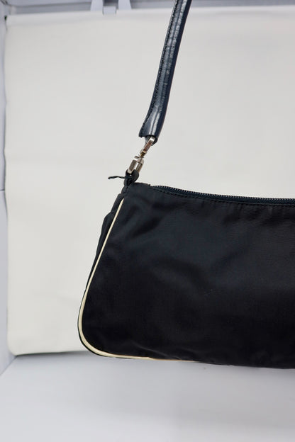 Prada Tessuto Rose Appliqué Shoulder Bag
