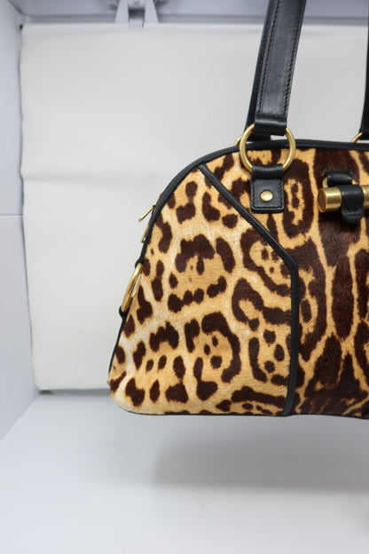 YSL Muse Leopard Print Ponyhair Handbag