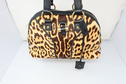 YSL Muse Leopard Print Ponyhair Handbag