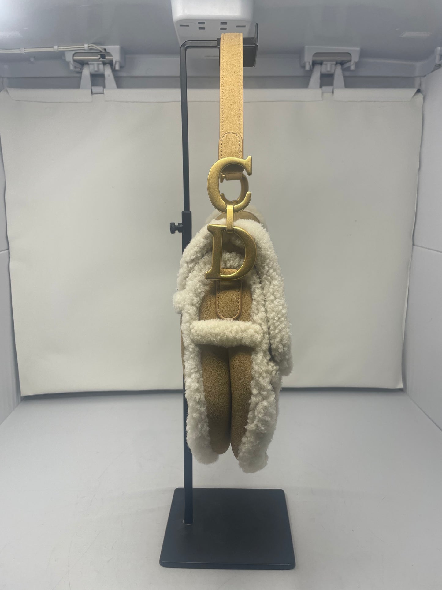 Christian Dior Shearling Saddle Bag