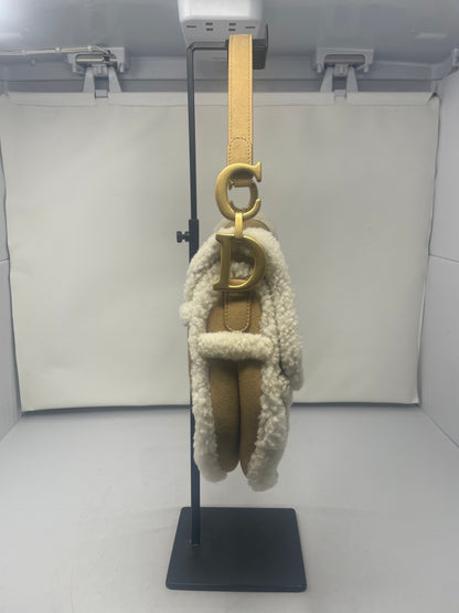 Christian Dior Shearling Saddle Bag