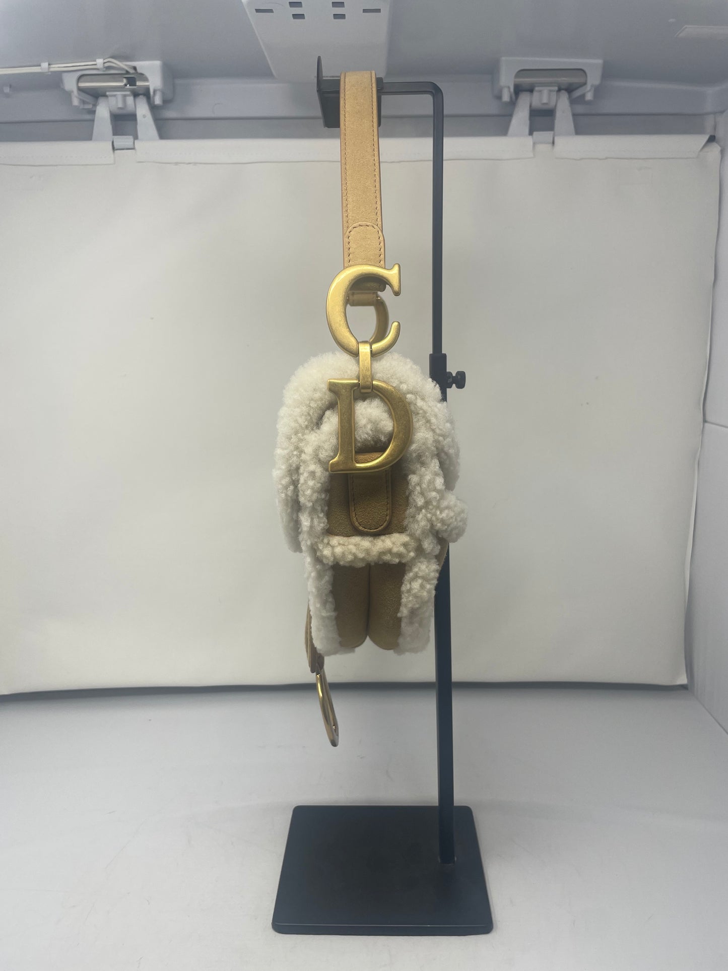 Christian Dior Shearling Saddle Bag