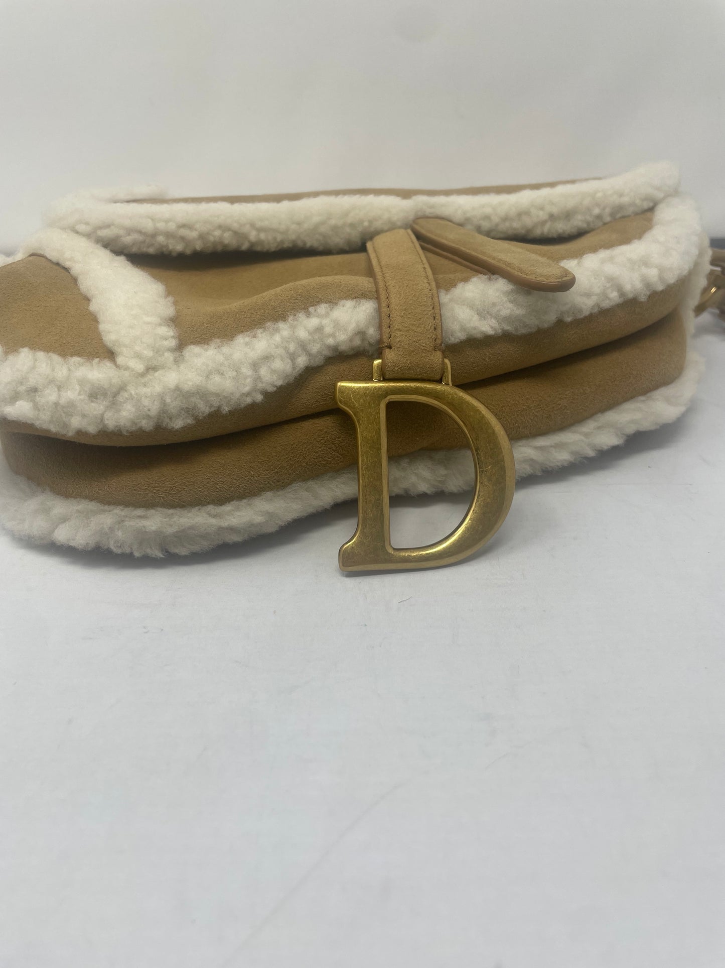 Christian Dior Shearling Saddle Bag