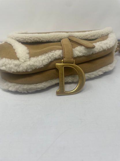 Christian Dior Shearling Saddle Bag