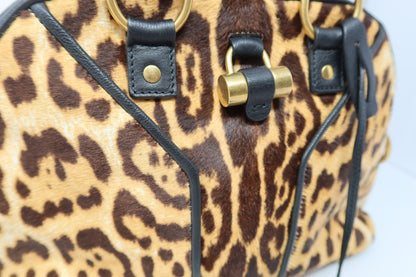 YSL Muse Leopard Print Ponyhair Handbag