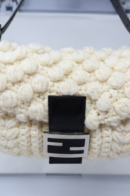 Fendi White Knit Baguette (comes with original duster)