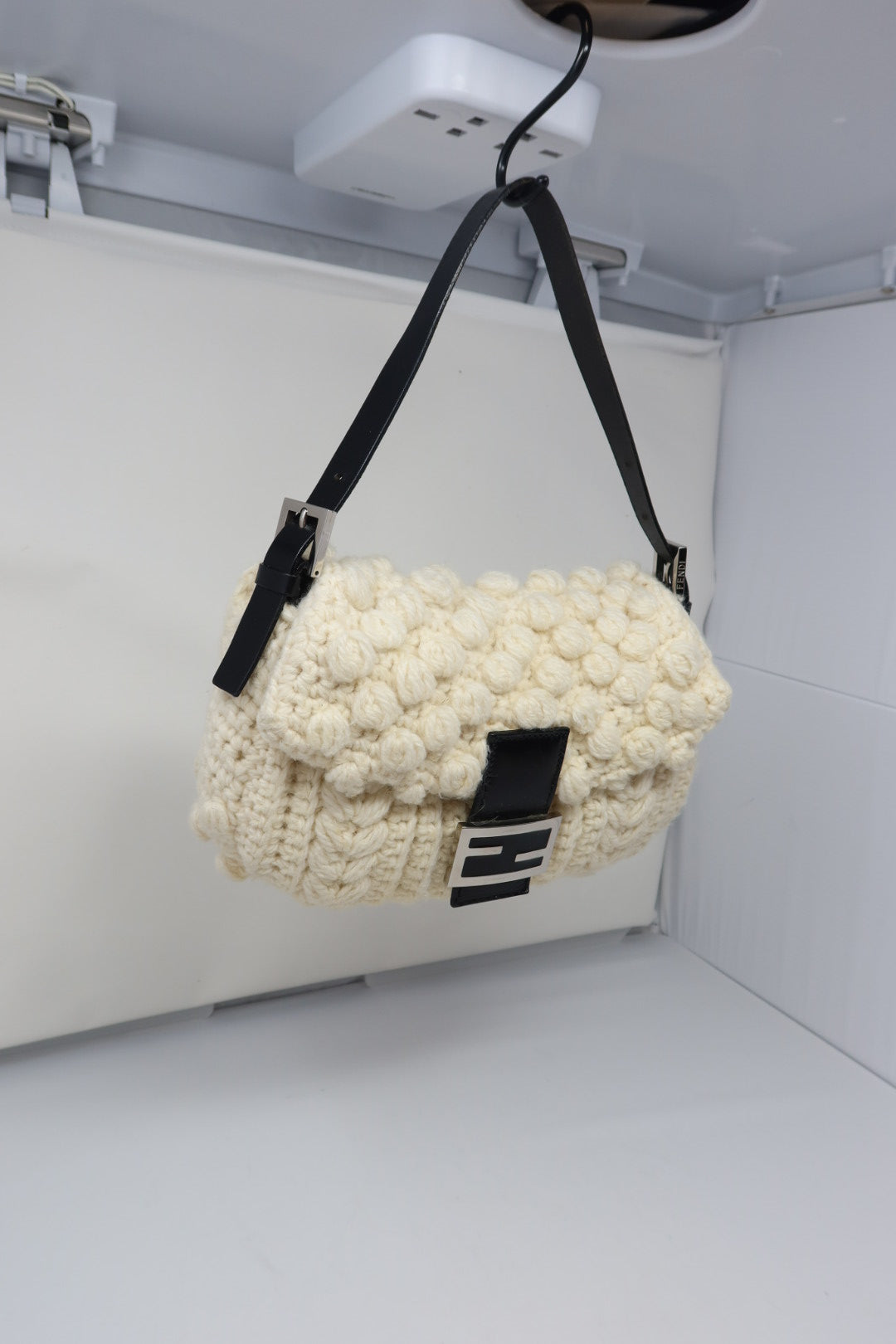 Fendi White Knit Baguette (comes with original duster)