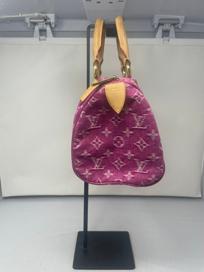 Louis Vuitton Pink Denim Speedy