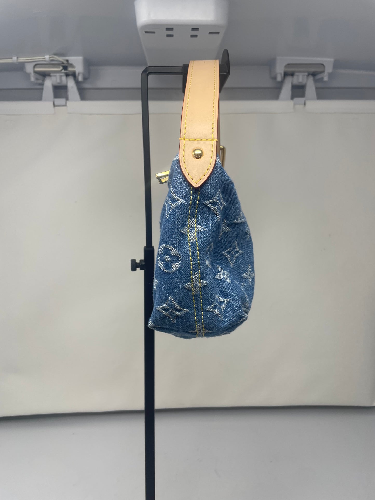 Louis Vuitton Blue Denim Pochette Hills