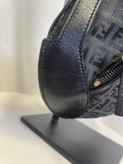 Fendi Zucca Cuoio Chef Pocket Shoulder Bag Black