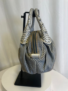 Fendi Denim Striped Mini Spy Bag