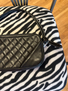 Chanel Cambon Ligne Black Quilted Lambskin Pochette Shoulder Bag
