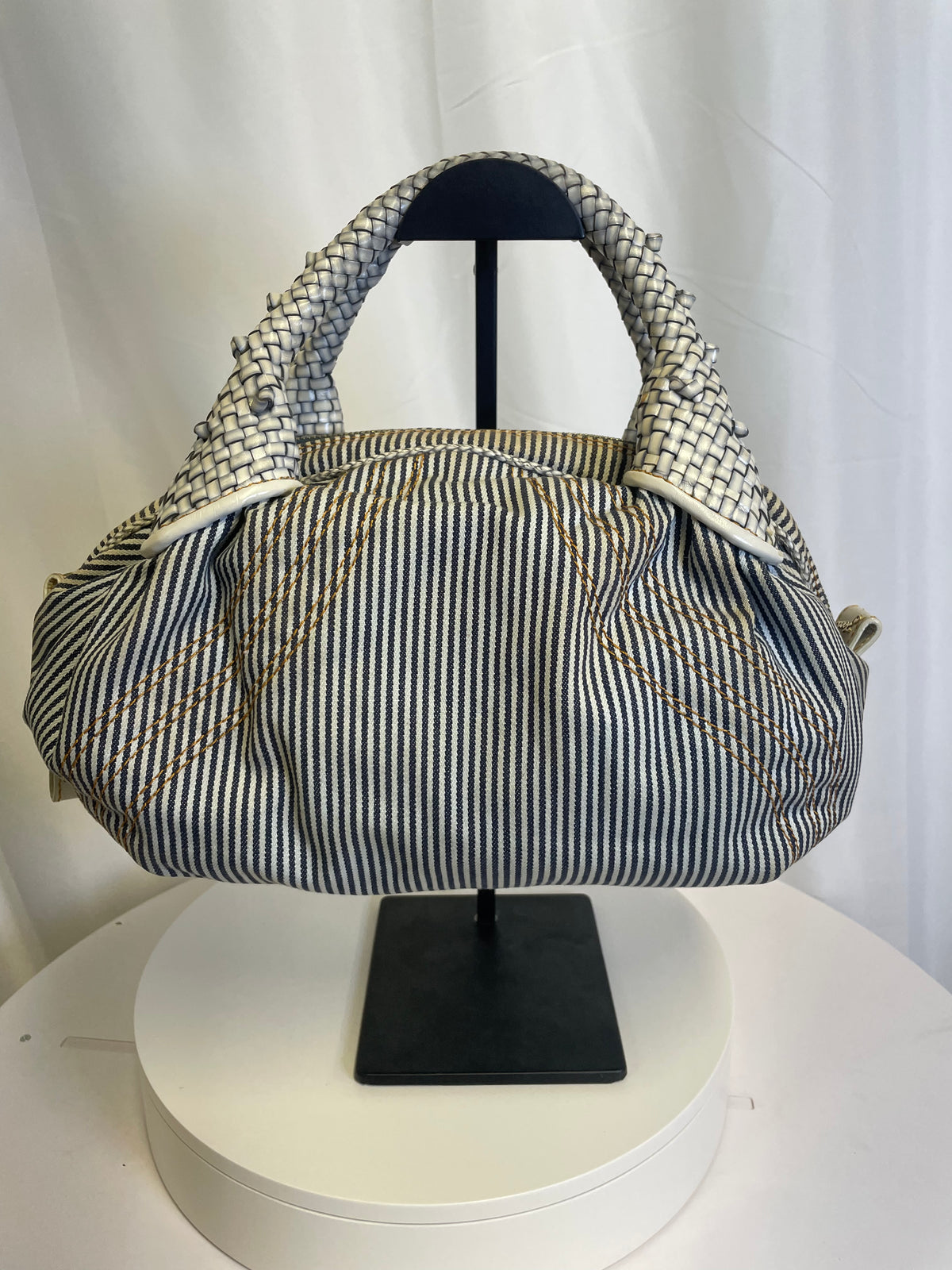 Fendi Denim Striped Mini Spy Bag