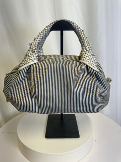 Fendi Denim Striped Mini Spy Bag