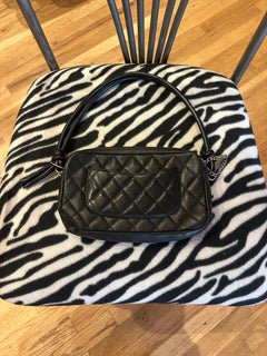 Chanel Cambon Ligne Black Quilted Lambskin Pochette Shoulder Bag