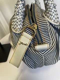 Fendi Denim Striped Mini Spy Bag