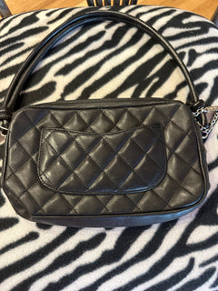 Chanel Cambon Ligne Black Quilted Lambskin Pochette Shoulder Bag
