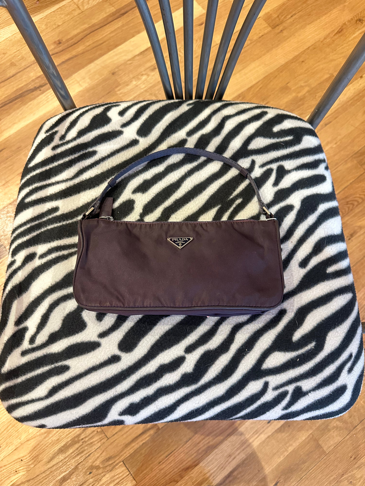 Prada Purple Tessuto Nylon Pochette Shoulder Bag