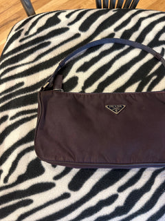 Prada Purple Tessuto Nylon Pochette Shoulder Bag
