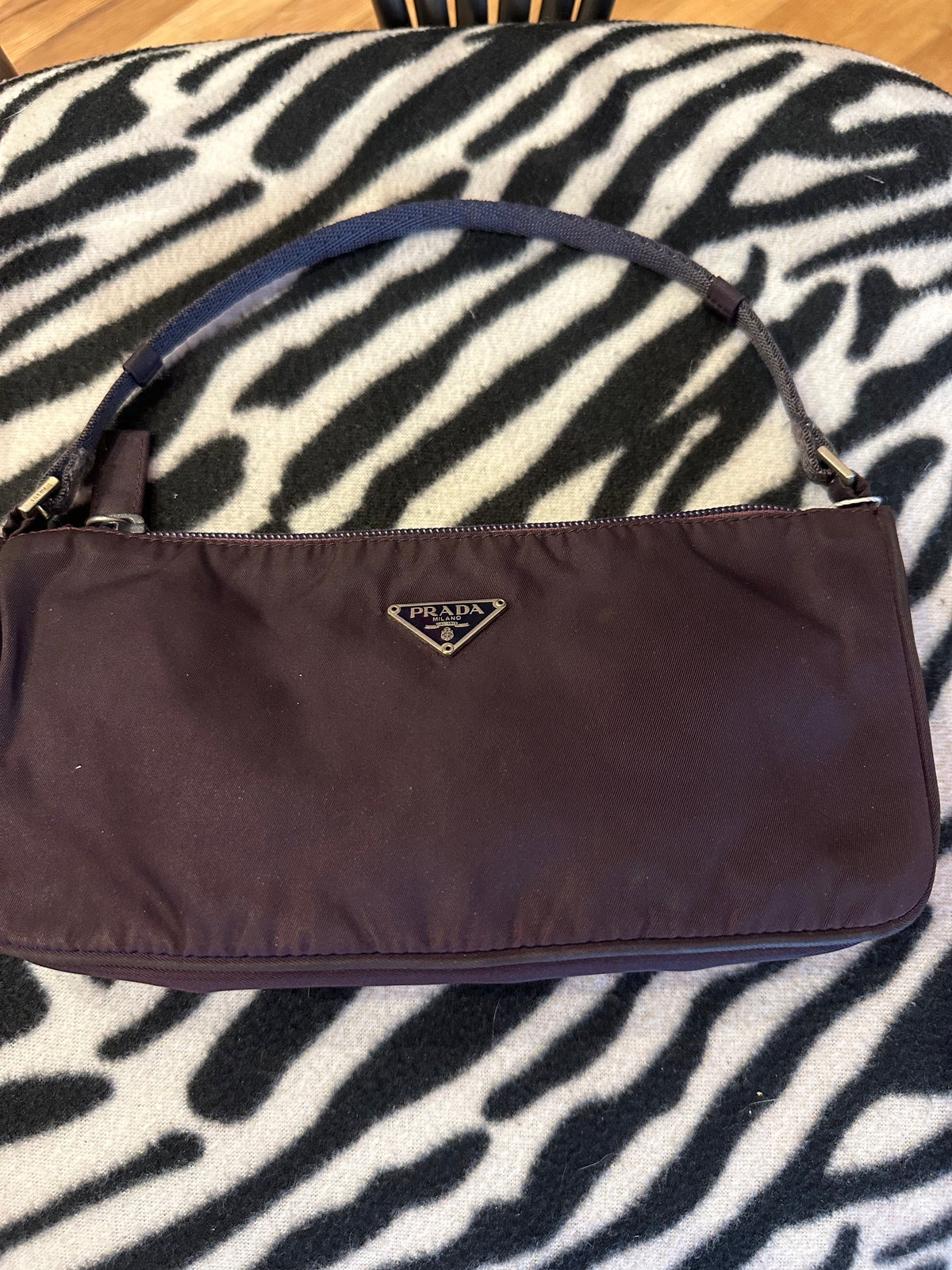 Prada Purple Tessuto Nylon Pochette Shoulder Bag