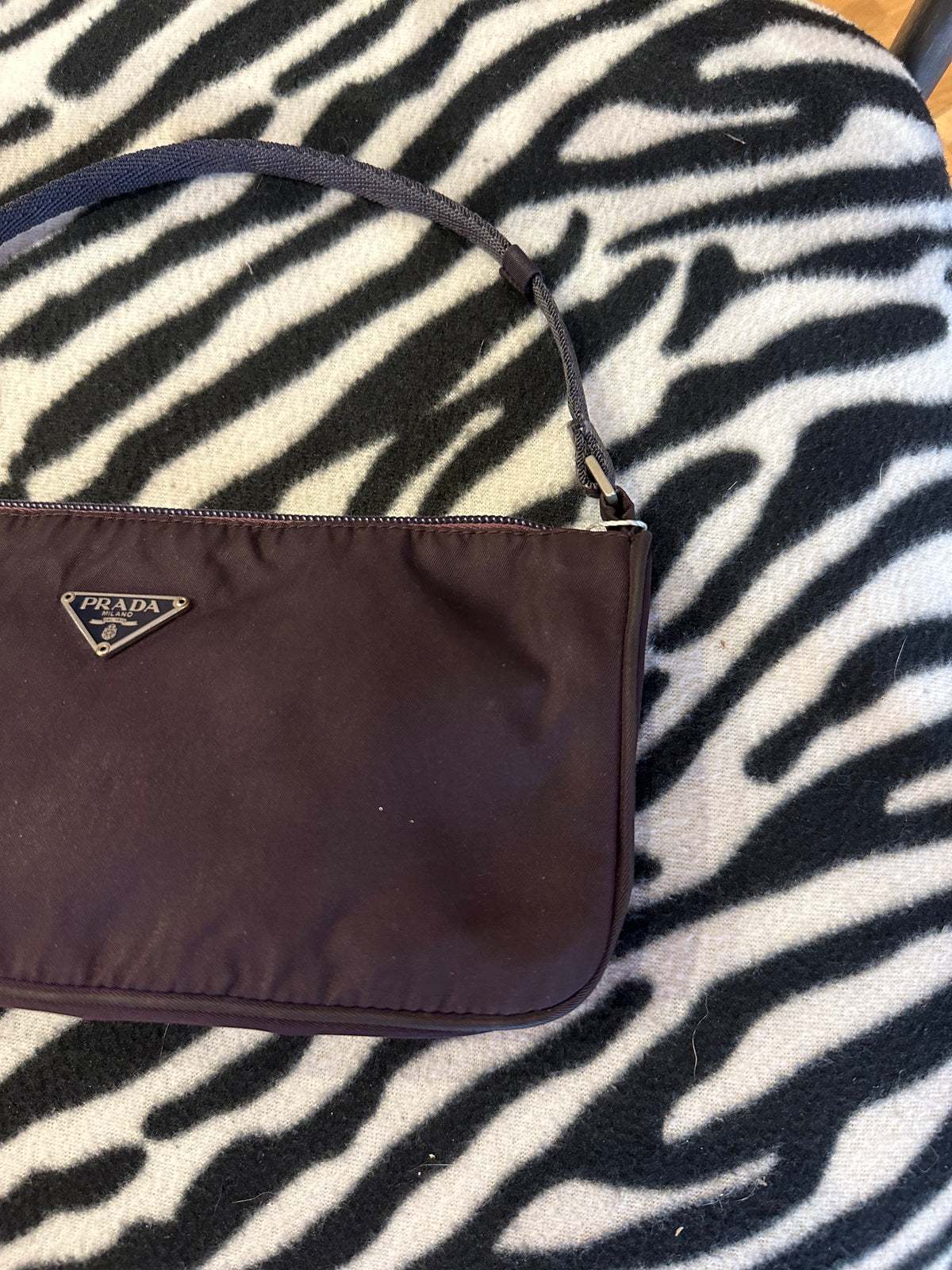 Prada Purple Tessuto Nylon Pochette Shoulder Bag