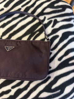Prada Purple Tessuto Nylon Pochette Shoulder Bag