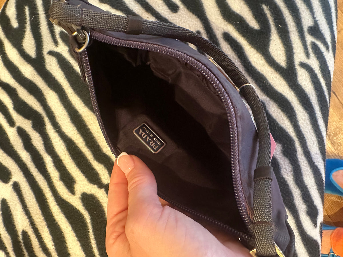 Prada Purple Tessuto Nylon Pochette Shoulder Bag