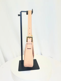 Fendi Baguette Light Pink Textured Leather