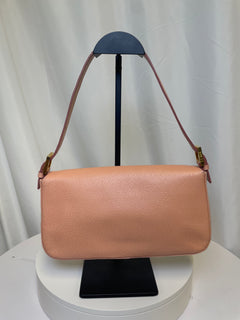 Fendi Baguette Light Pink Textured Leather