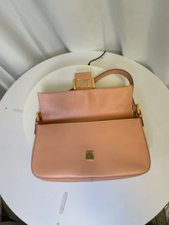 Fendi Baguette Light Pink Textured Leather