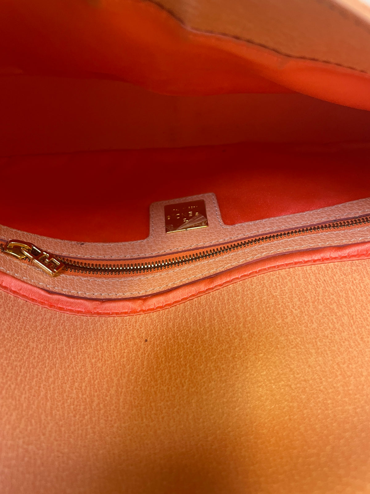 Fendi Baguette Light Pink Textured Leather