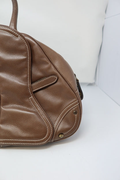 Dior Double Saddle Bowler Brown Leather Bag