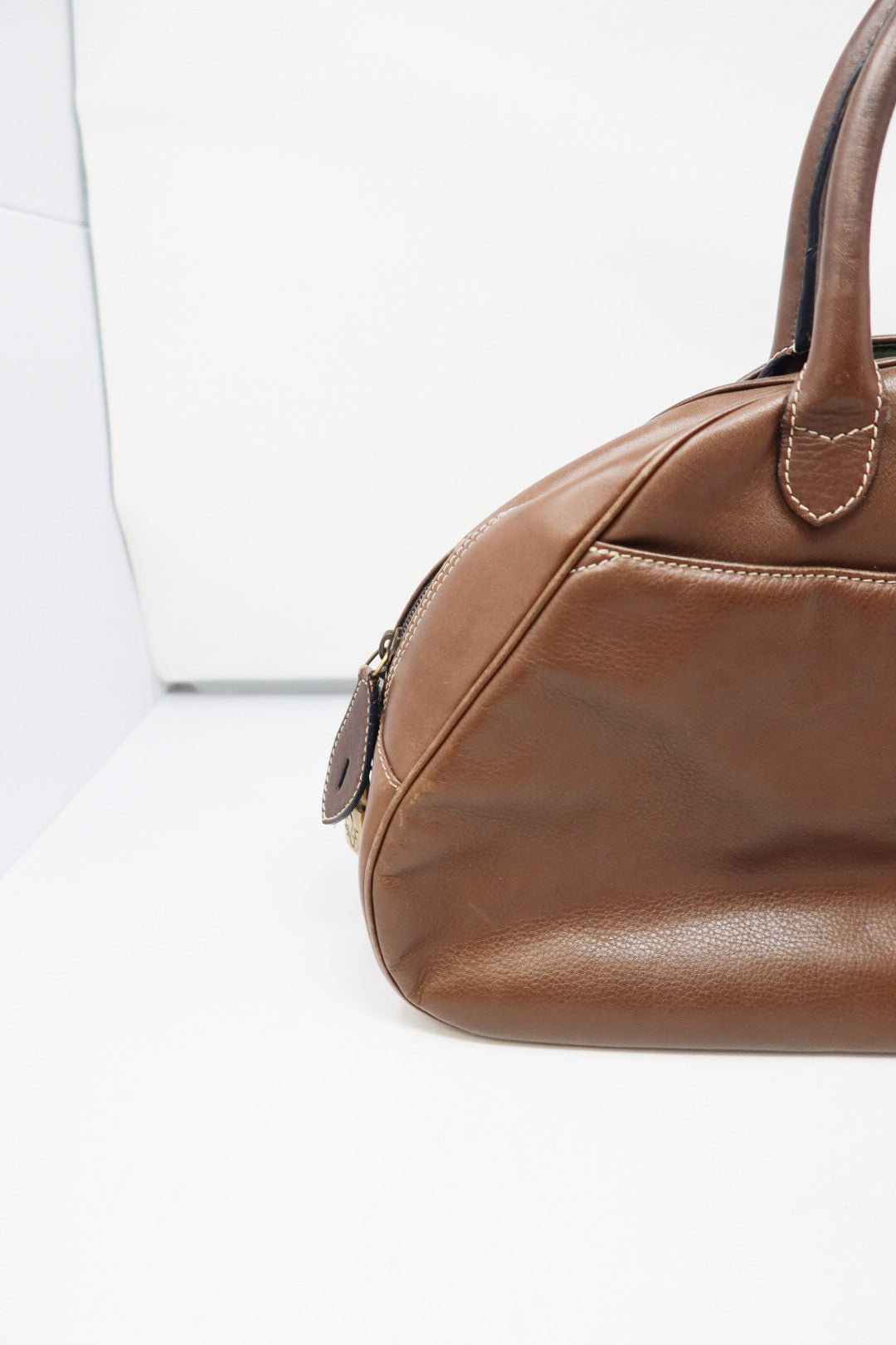 Dior Double Saddle Bowler Brown Leather Bag