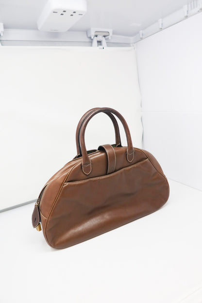 Dior Double Saddle Bowler Brown Leather Bag