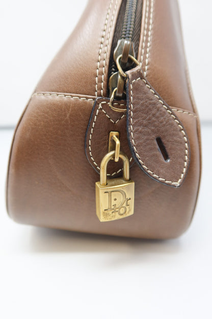 Dior Double Saddle Bowler Brown Leather Bag
