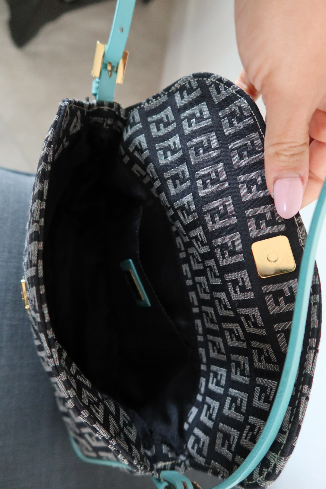 Black Fendi zucchino bag