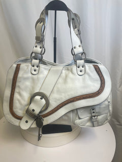 Dior White Gaucho Leather Bag