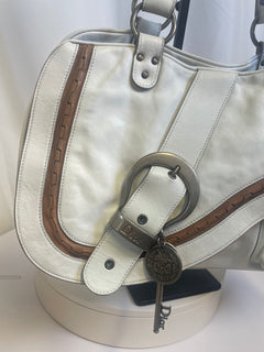Dior White Gaucho Leather Bag