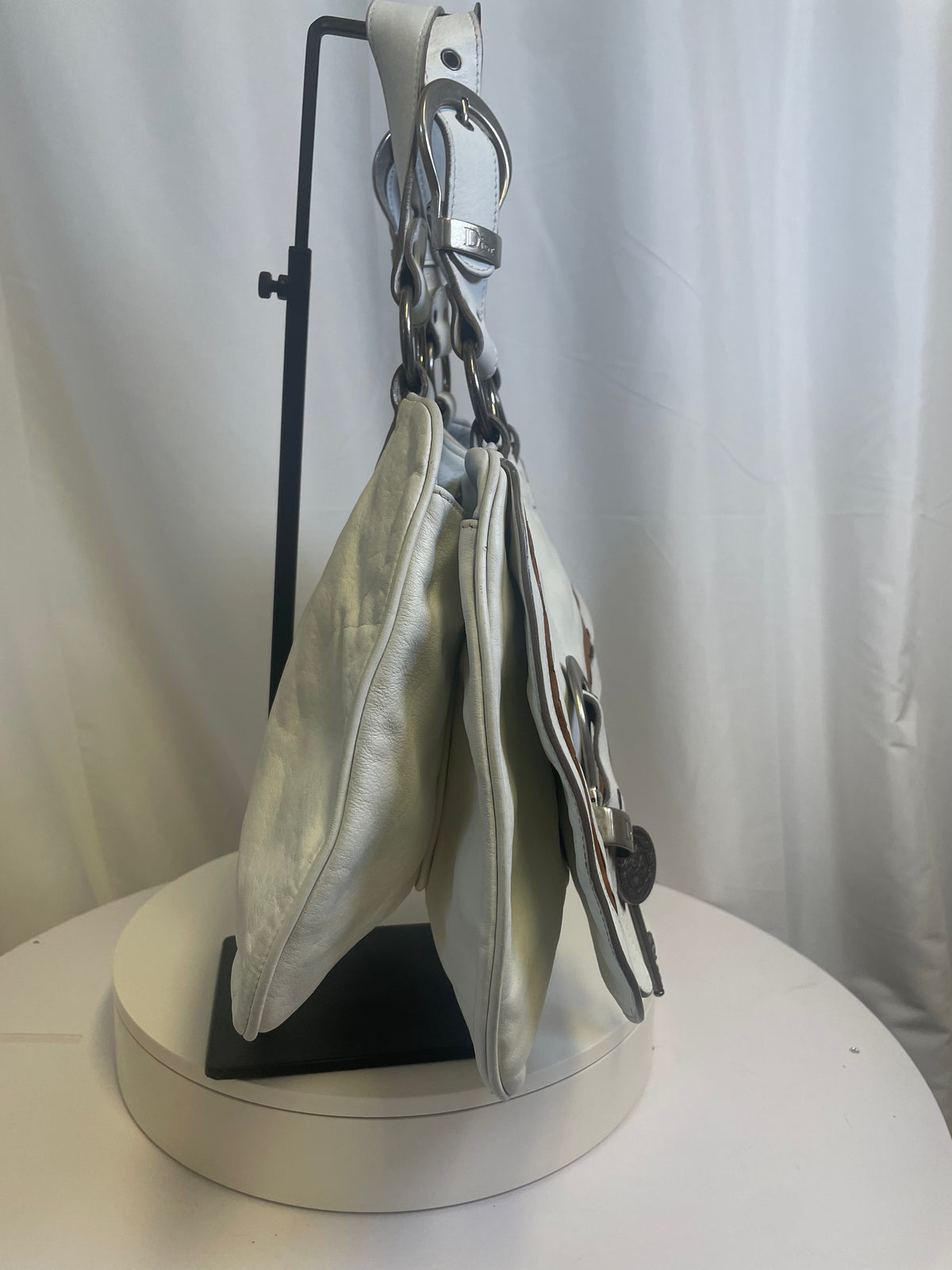 Dior White Gaucho Leather Bag