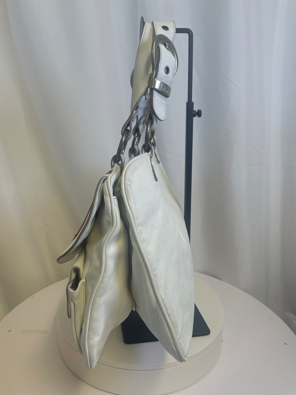 Dior White Gaucho Leather Bag