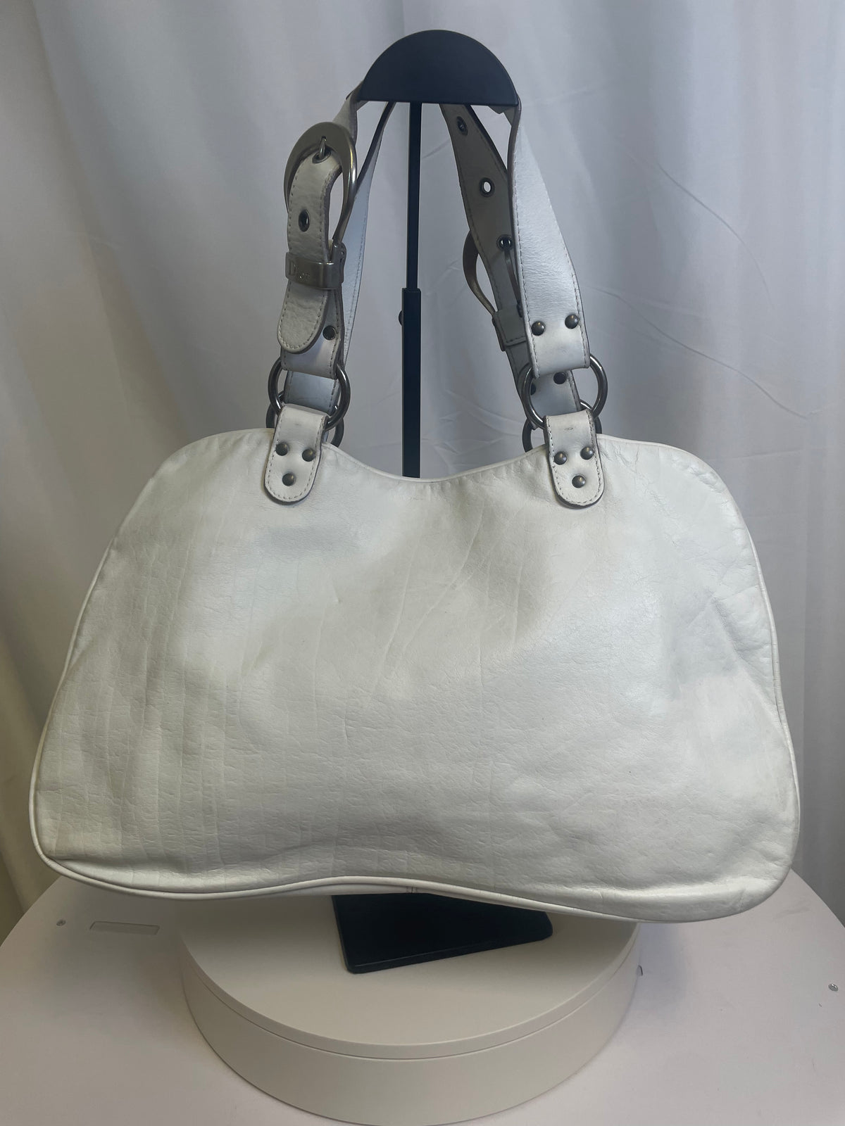 Dior White Gaucho Leather Bag