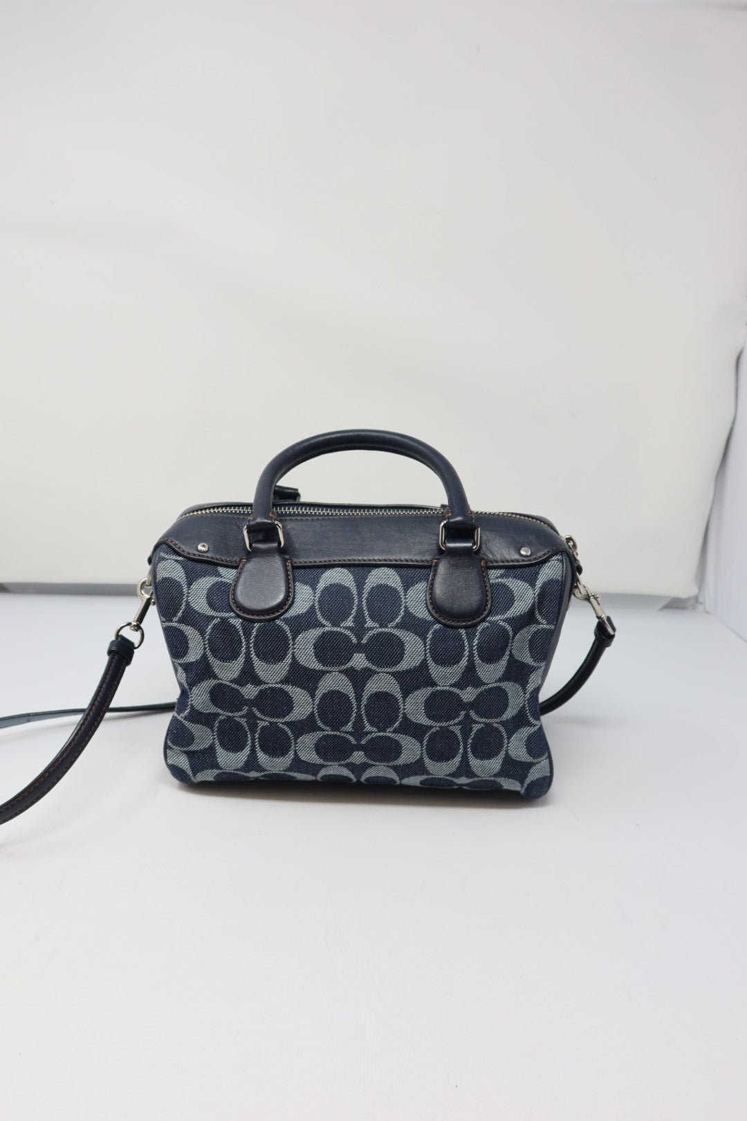 Coach Monogram Denim Leather 2Way Bag