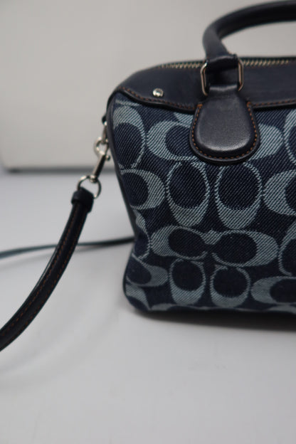 Coach Monogram Denim Leather 2Way Bag