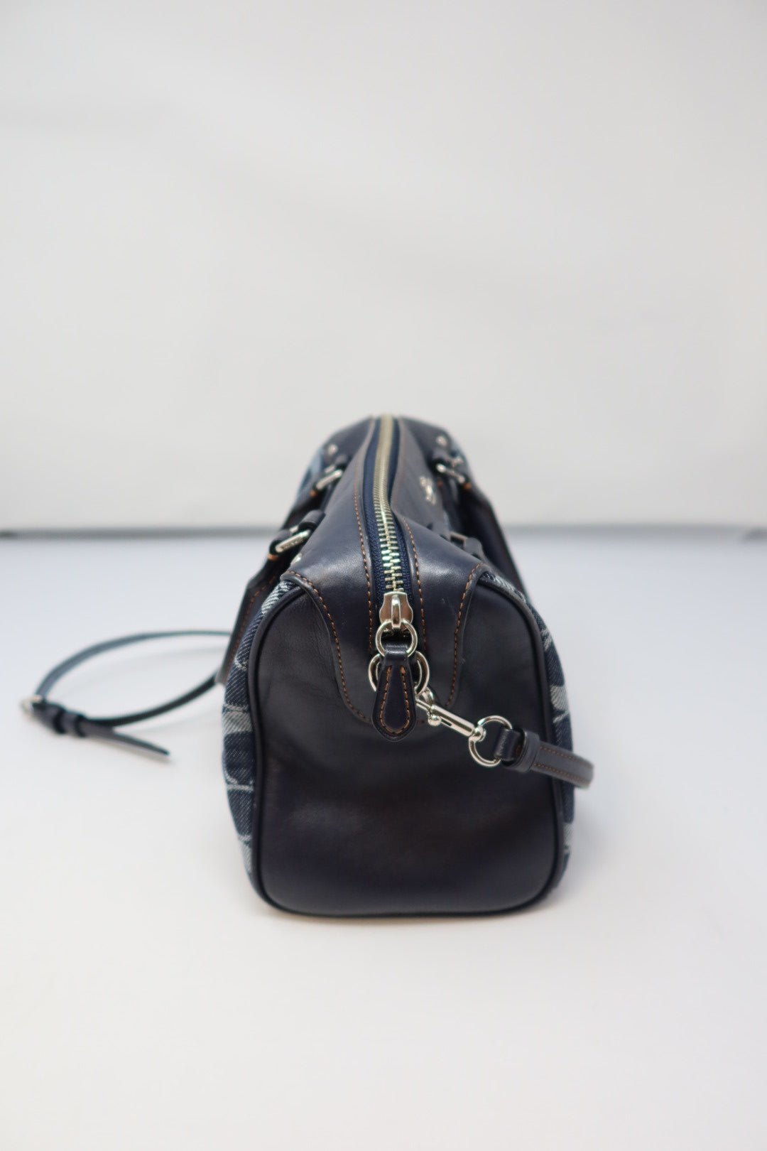 Coach Monogram Denim Leather 2Way Bag