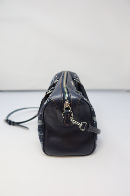 Coach Monogram Denim Leather 2Way Bag