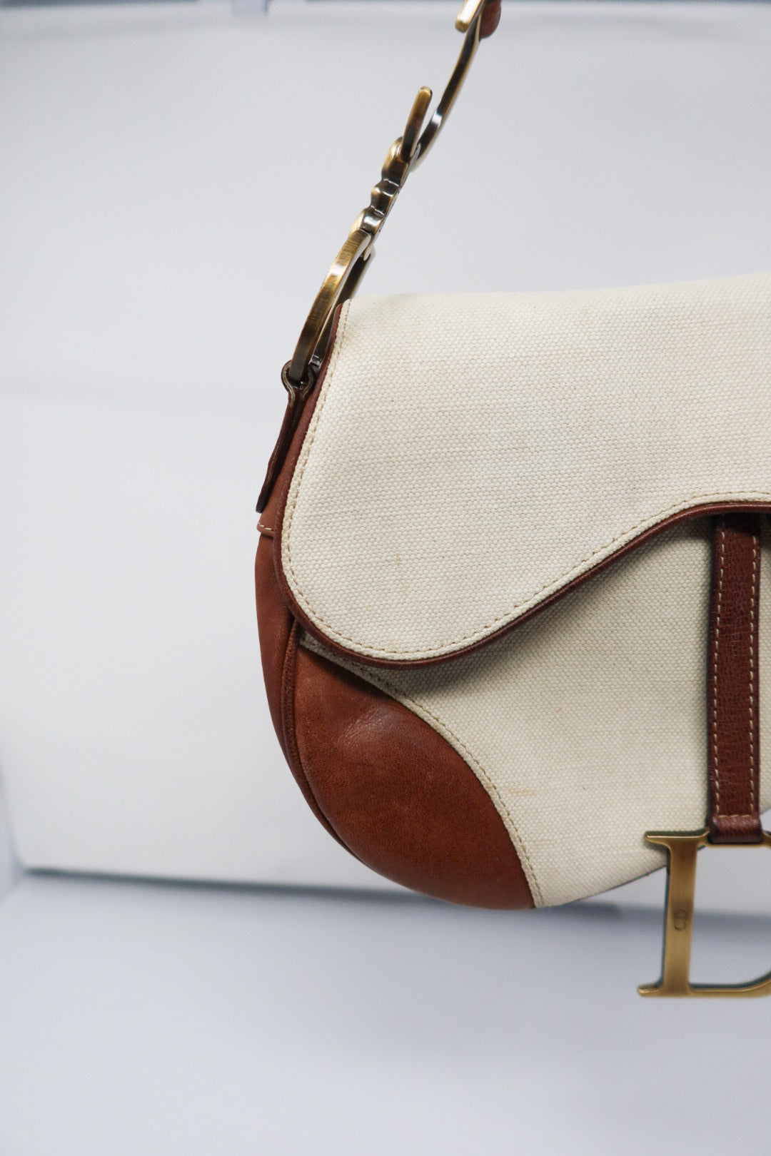 Dior Saddle Leather Trimmed Canvas