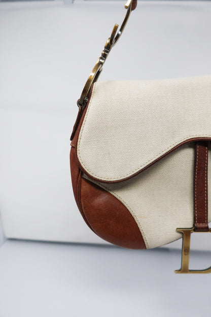 Dior Saddle Leather Trimmed Canvas
