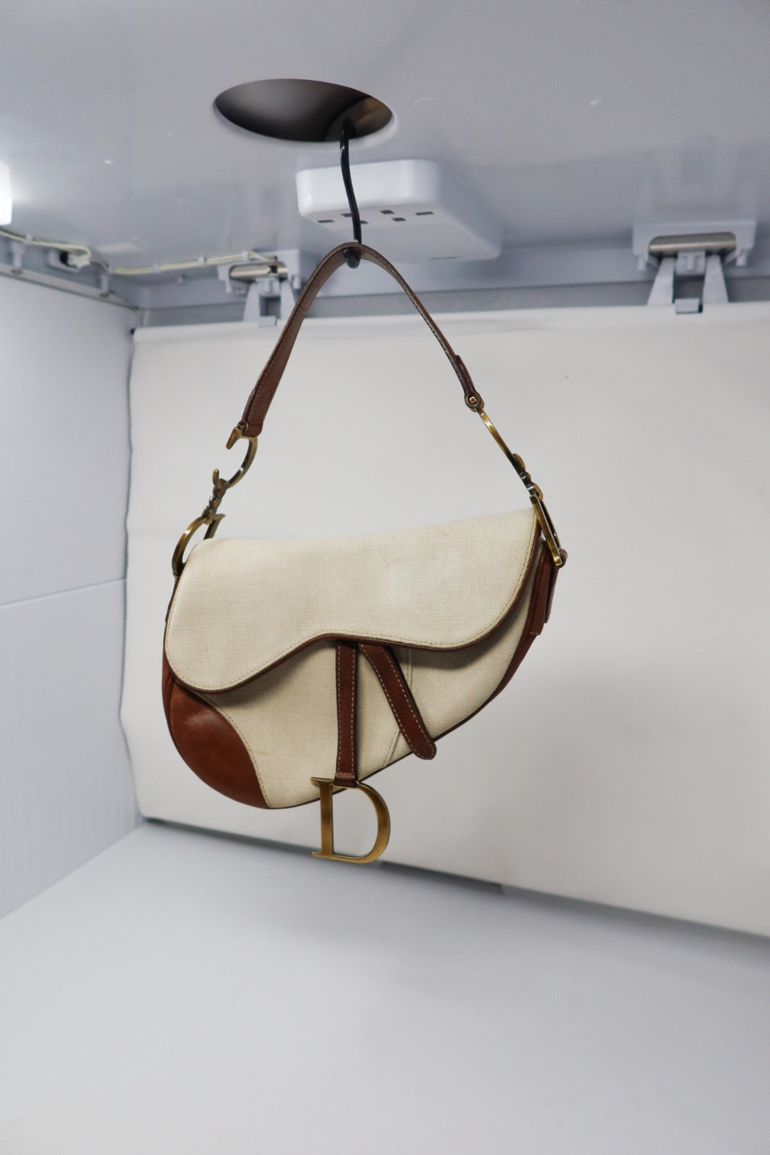 Dior Saddle Leather Trimmed Canvas